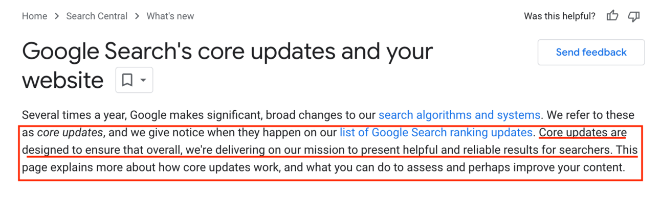 Why Google Updates their algo
