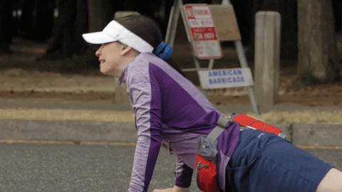Animated reaction: crawling forward on the ground