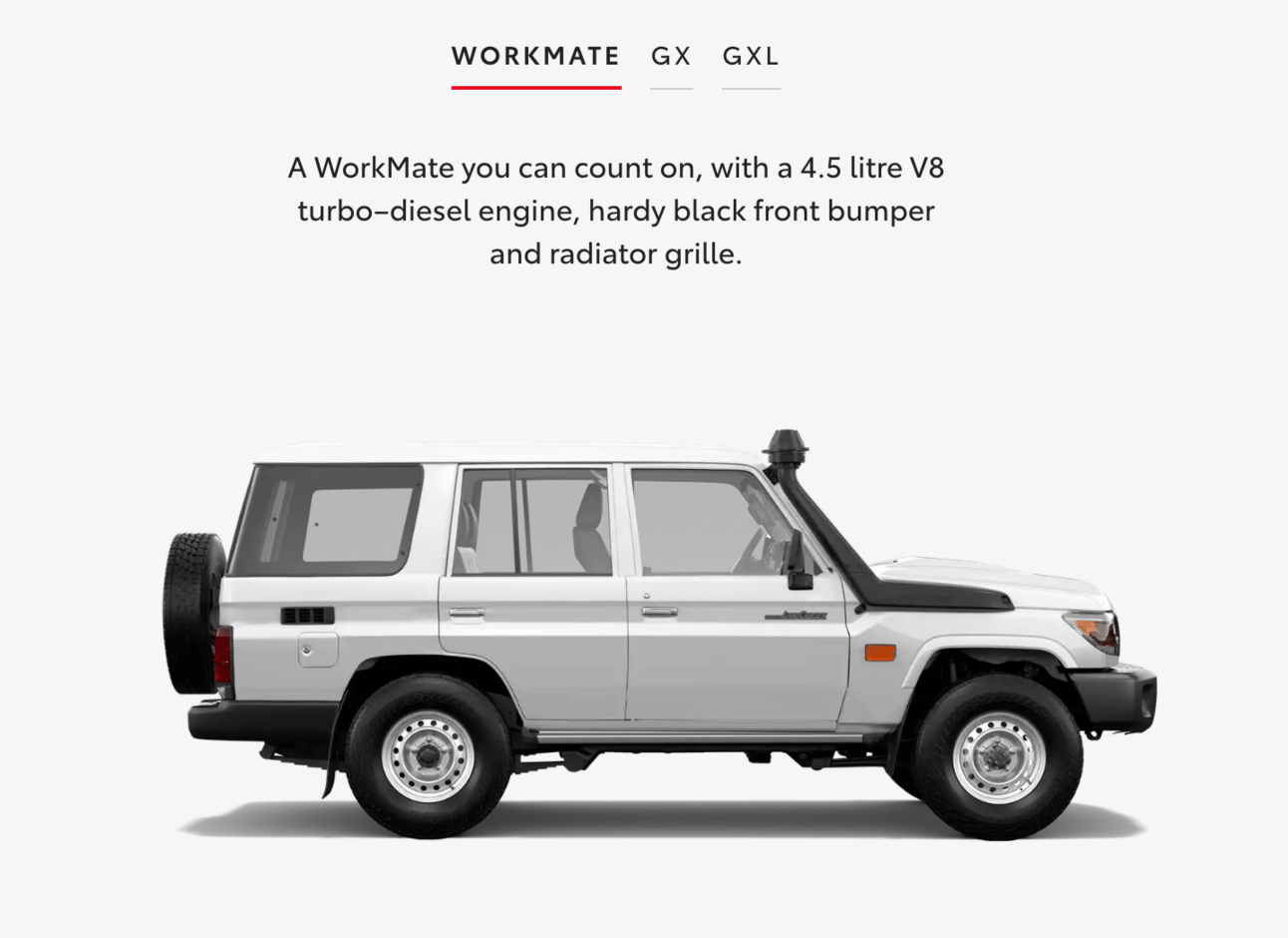 Toyota LandCruiser 70 Workmate four-door ute